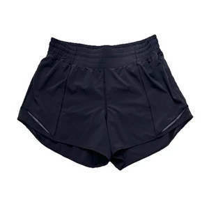 Lululemon Shorts Womens 8 Tall Black Hotty Hot Activewear Gym Training Casual - Picture 1 of 13