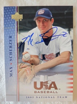 Max Scherzer Firmado 2005 EE. UU. Cubierta Superior Autógrafo RC Foto 1 de 2