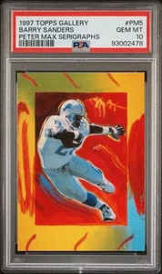 1997 TOPPS GALLERY PETER MAX SERIGRAPHS #PM5 BARRY SANDERS PSA 10 - Picture 1 of 2