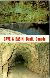 Postcard Alberta Banff AB Cave and Basin Dual View - Picture 1 of 2
