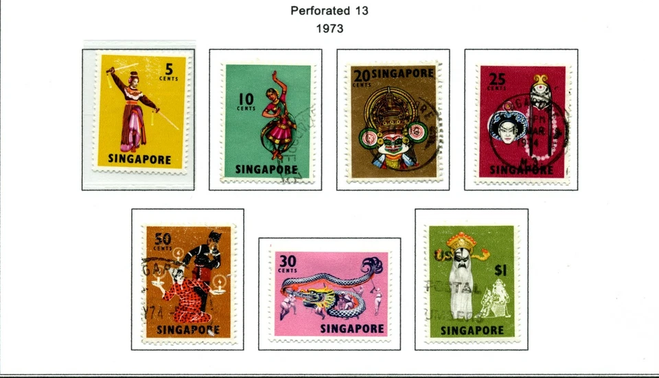 Singapore    Used    86a-95a   Dancers     KH897 - Image 1 of 1
