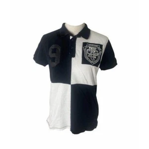 Boy's Medium Polo Shirt Zara Zeta Gold Black and White Short Sleeve - Picture 1 of 7