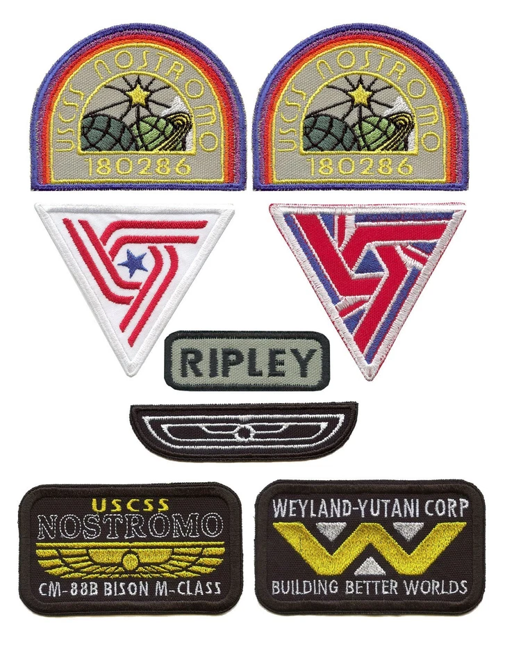 ALIEN NOSTROMO CREW - 8 Patch Set 1 - Weyland-Yutani UK7 US Tricentennial Ripley - Image 1 of 1
