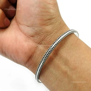 925 Sterling Silver Handcrafted Jewelry Bangle M24 - Picture 1 of 6
