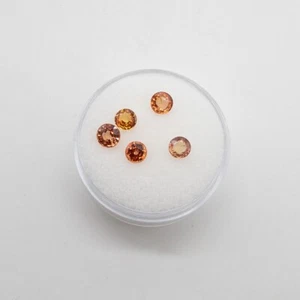 Estate $3000 2ct SET of 5 Natural ROUND Padparadscha Sapphire LOOSE GEM LOT - Picture 1 of 2