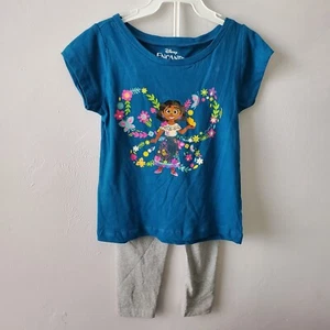 Disney Encanto Girls Shirt Pants Outfit size 6 Gray Turquoise Pants Set -New  - Picture 1 of 10