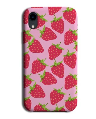 Strawberry Pattern Phone Case Cover Strawberries Pink Berries Field Fruit C282 - Image 1 of 2