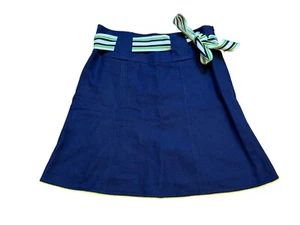 Lilly Pulitzer Navy A-Line Skirt Sz 4 With Striped Waistband & Bow Accent Cotton - Picture 1 of 6