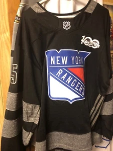 Mike Richter XL New York Rangers Black And White 100th NHL anniversary Jersey - Picture 1 of 8