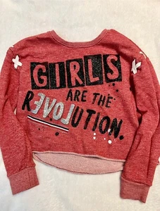 Justice Girls Sweatshirt cropped EUC size 6/7 - Picture 1 of 3