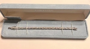 Epiphany Platinum Clad Sterling Silver Cubic Zirconia Tennis Bracelet (7") - Picture 1 of 4