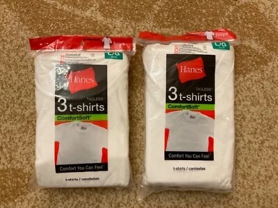 Hanes Boys T-shirts  two 3 Pack Size L/G 14-16 - Image 1 of 4