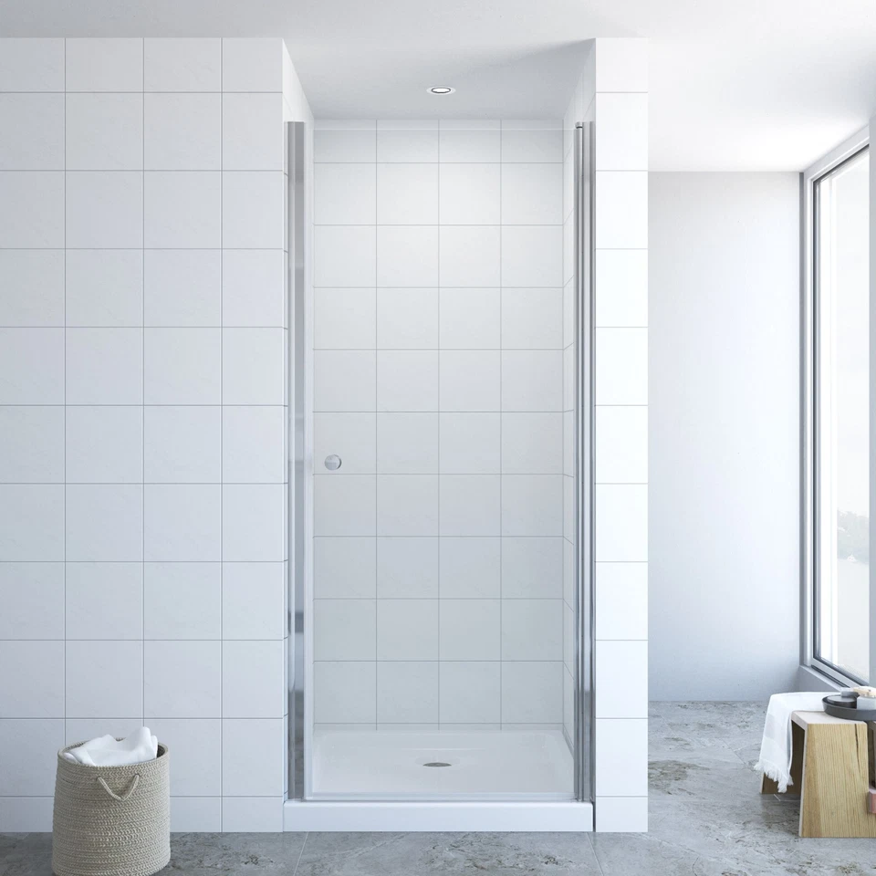 AQUABATOS Nischentür Duschabtrennung Duschtür 80 90 100 cm Pendeltür Nano Glas Duschwand