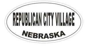 Republican City Village Nebraska Autoaufkleber oder Helmaufkleber D7023 oval - Bild 1 von 1