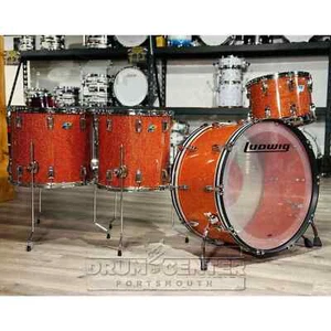 Ludwig Vistalite 4pc Drum Set Amber Sparkle - DCP Exclusive! - Picture 1 of 5