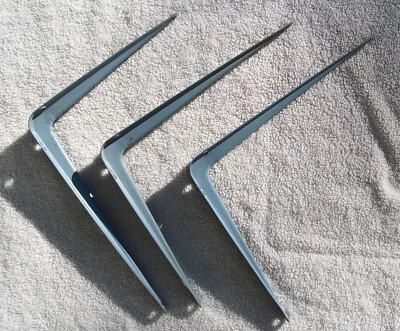 Vintage X3 Utility Shelving Brackets Metal 7 3/4 X 9 3/4" - Photo 1/4