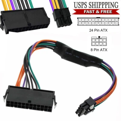 24-Pin to 8-Pin 18AWG ATX Power Supply Adapter Cable for Dell Optiplex Computers - Image 1 of 4