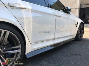 SIDE SKIRT FOR BMW F80 M3 PM STYLE CARBON EXTENSION ADD ON LIP - Picture 1 of 3
