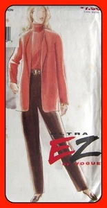 Misses JACKET Blazer PANTS Slacks EASY Vogue 9088 Vtg 1994 Sewing Pattern - Picture 1 of 4
