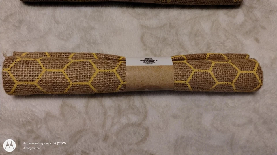 NEW Crafter Square 100% JUTE BURLAP HIVE PATTERN - Image 1 of 1