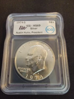 Graded 1974-S Eisenhower $1 Silver MS69 Slab **Rare**  $2750 Book Value - Image 1 of 4