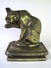 Vtg. Pewter Casting Licking Panther Bookends Art Deco PBCo. Inc. NY “Pls. Look”