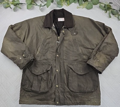 VTG Filson Tin Cloth Wax Jacket Green Full Zip Wool Lined Jacket Size XL - Image 1 of 4