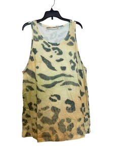 Camiseta sin mangas vintage de algodón con estampado de leopardo Diane Wednesday talla única OS hecha en holandés - Imagen 1 de 8