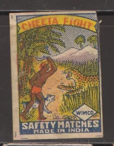 MATCHBOX LABELS INDIA- Cheeta Fight, WIMCo- # - Picture 1 of 1