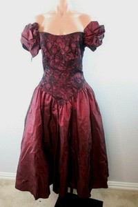 Prom Red 1980s Vintage Dresses for 