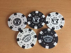 5 FICHAS DE PÓQUER JACK DANIELS GENUINAS DIFERENTES DE 2008/12 - Imagen 1 de 1