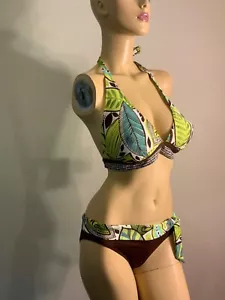 2Bamboo bikini sets women’s swimsuit tribal floral print halter hipster NWT - Picture 1 of 7