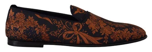 DOLCE & GABBANA Shoes Loafers Blue Rust Floral Slippers EU39 /US6 RRP $1000 - Picture 1 of 12