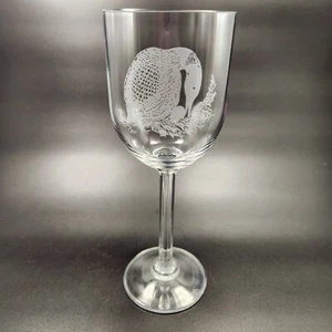 Pepi Herrmann Nesting Loon Wine Glass 7.75in Crystal Goblet Bird 1995 Hand Cut - Picture 1 of 7