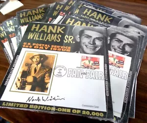 LOT OF 20 HANK WILLIAMS SR. LTD ED. FDC COVER JUNE 9, 1993 NUMBERED EDITIONS - Picture 1 of 3