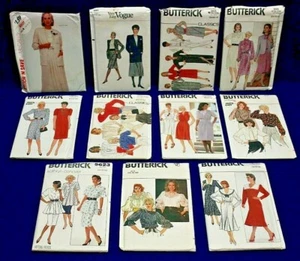 Vintage BUTTERICK & VOGUE Schnittmuster Größe 14-16-18 Kleid Jacke Bluse UNGESCHNITTEN - Bild 1 von 14