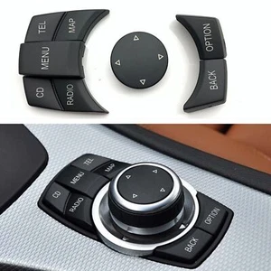 Black Center Console Media Control Switch Button Cap For BMW 1 3 5 Series E84 CO - Bild 1 von 8