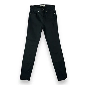 Pantalones de mezclilla ajustados para mujer Madewell talla 26 9" tiro alto negros entrepierna informal 27,5" - Imagen 1 de 9