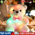 LED Glow Bear Plush Toy Battery Operated for Birthday Mothers Day (White)