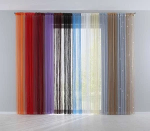 Fadengardine Fadenstore Tunneldurchzug Kräuselband Raumteiler Kürzbar - Bild 1 von 108