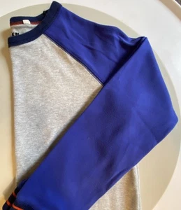 Boden Mini Boys Long Sleeve 11-12Y Gray Blue Raglan Sleeve 100% Cotton - Picture 1 of 7