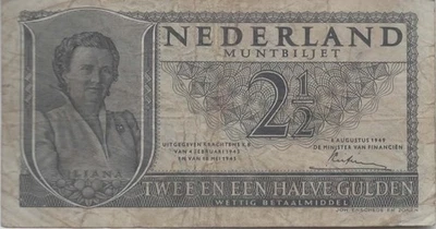 BILLET PAYS-BAS NEDERLAND 2 1/2 GULDEN 1949 - Photo 1/2