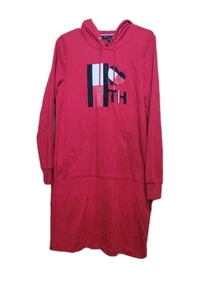 Tommy Hilfiger Damenpullover rot Hoodie Kleid Nachtwäsche Small  - Bild 1 von 8