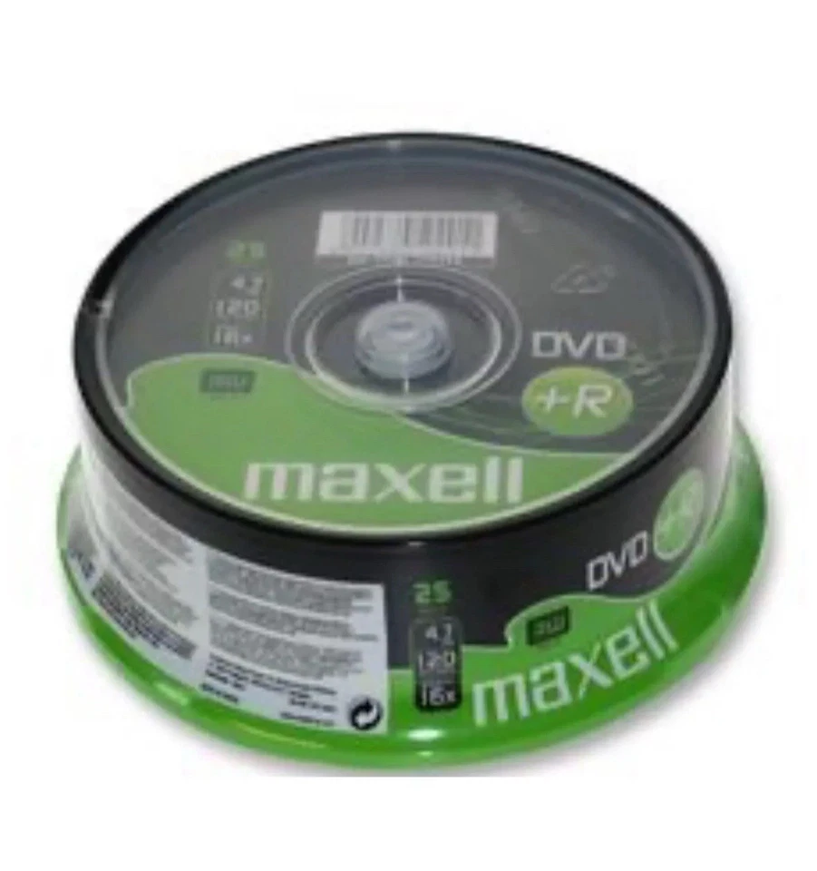 Maxell DVD+R |Recordable Blank DVD Discs Media 4.7GB 120MINS  25 Pack - Image 1 of 1