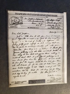 APO 776 THAON, FRANCE, ETO 1945 Censored WWII Army Cover GFRC V-MAIL Letter - Picture 1 of 3