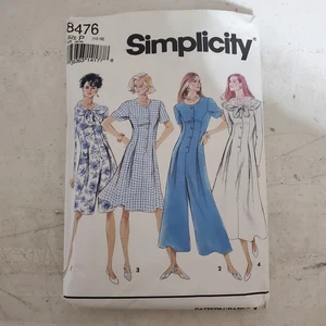 Simplicity Pattern 8476 Jumpsuit Dress Semi-Fitted Button Up Miss 12 14 UNCUT - Picture 1 of 4