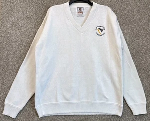 Vintage Nutmeg NHL Herren Large Pittsburgh Penguins V-Ausschnitt Strick Baumwolle Pullover USA - Bild 1 von 14