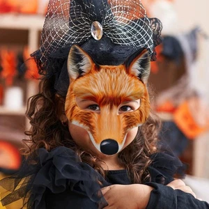 Halloween Fox Mask Adults Cosplay Face Cover for Role Playing Carnival Event - Picture 1 of 14