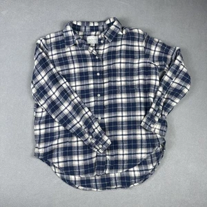 American Eagle Shirt Womens XS Blue White Plaid Flannel Button Up Long Sleeve - Picture 1 of 9