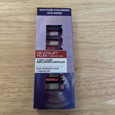 L'Oreal Revitalift Filler Hyaluronic Acid Replumping 7 x Ampoules Free Delivery - Image 1 of 2